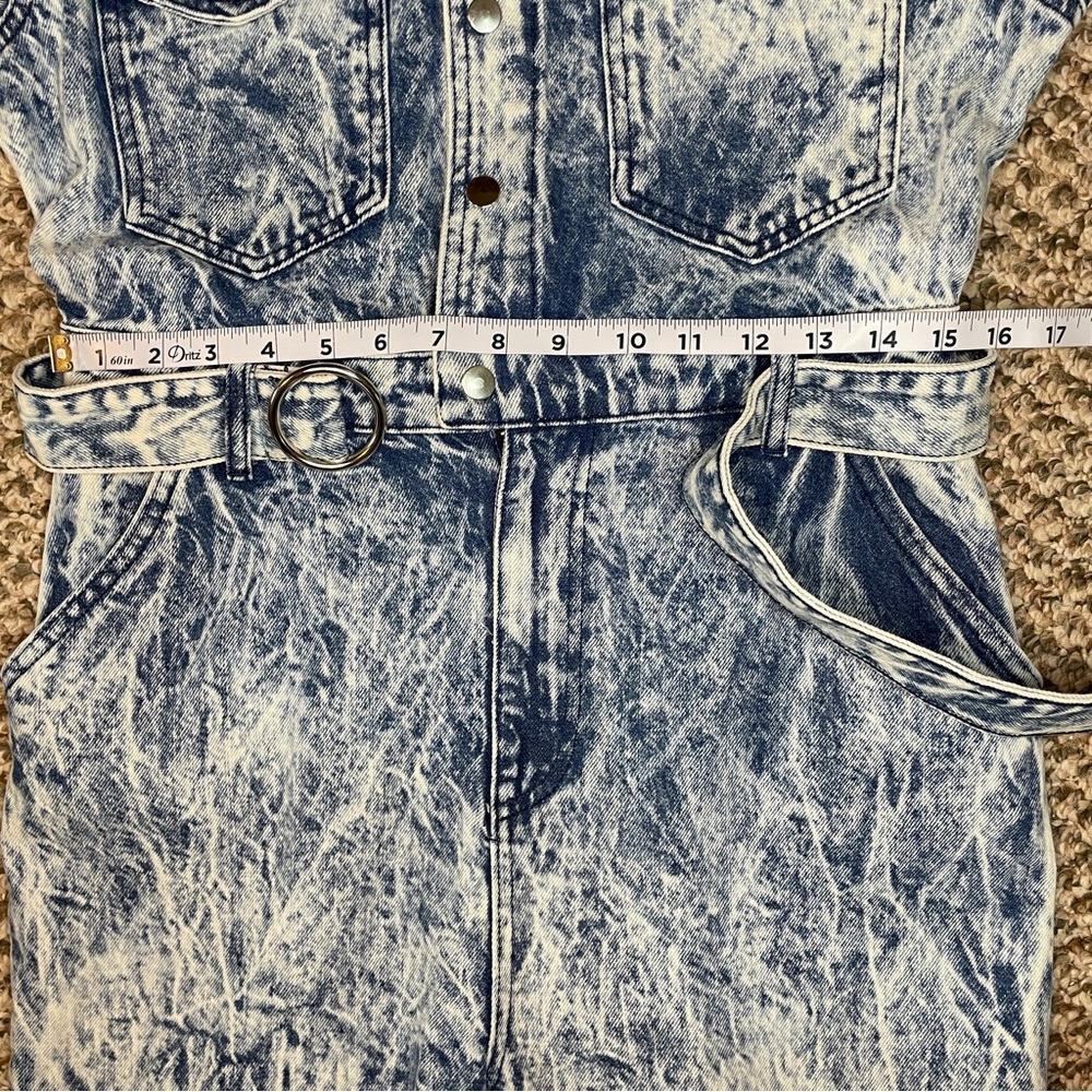 Nasty Gal Bleach Dyed Denim Boiler Suit - Blue - Picture 7 of 16